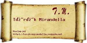 Török Mirandella névjegykártya