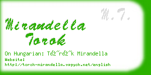 mirandella torok business card
